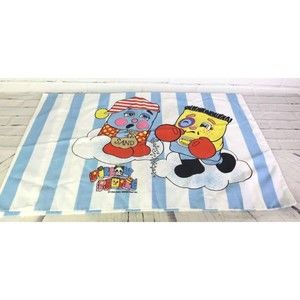 VTG 1986 PILLOW PEOPLE Twin Pillow Case Sham Bed Fabric For Crafts Cartoon 80s